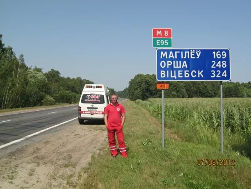 Перевезти лежачего больного из Днепропетровска в Витебск,  в Минск.